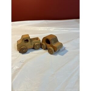 2 Wooden vehicles 1 Truck 1 Car By Doodles